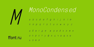 Beispiel einer Mono Condensed Zoom Regular-Schriftart